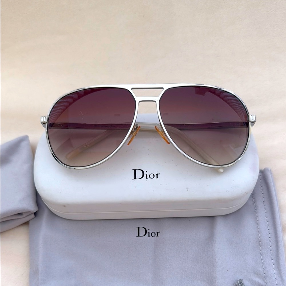 Dior Silver Aviator Sunglasses